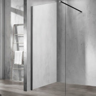 Душевая перегородка Vincea Walk-In 70 VSW-1H700CLB профиль Черный стекло прозрачное