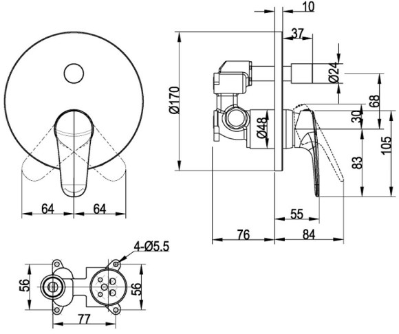 Смеситель для душа Villeroy&Boch O.Novo Start TVS10535311061 Хром Смеситель для душа Villeroy&Boch O.Novo Start TVS10535311061 Хром