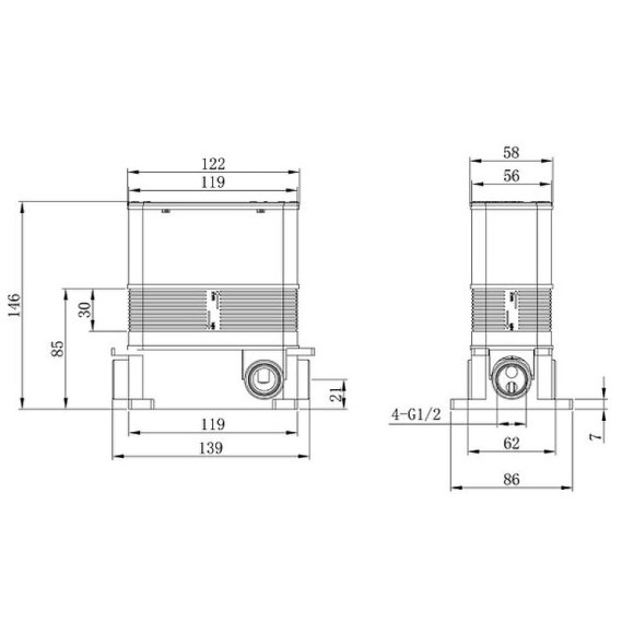 Смеситель для душа Caprigo Adria-Uno 02-551-vot Бронза