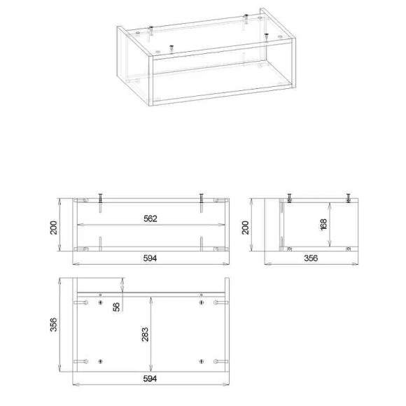 Ниша для тумбы Бриклаер Кристалл 60 4627125414855 Муссон
