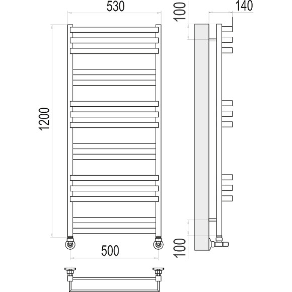 Водяной полотенцесушитель Terminus Линц П15 500x1200 4630080268395 Хром, нижнее подключение, G 1/2" ВР, с комплектом вентилей Водяной полотенцесушитель Terminus Линц П15 500x1200 4630080268395 Хром, нижнее подключение, G 1/2" ВР, с комплектом вентилей