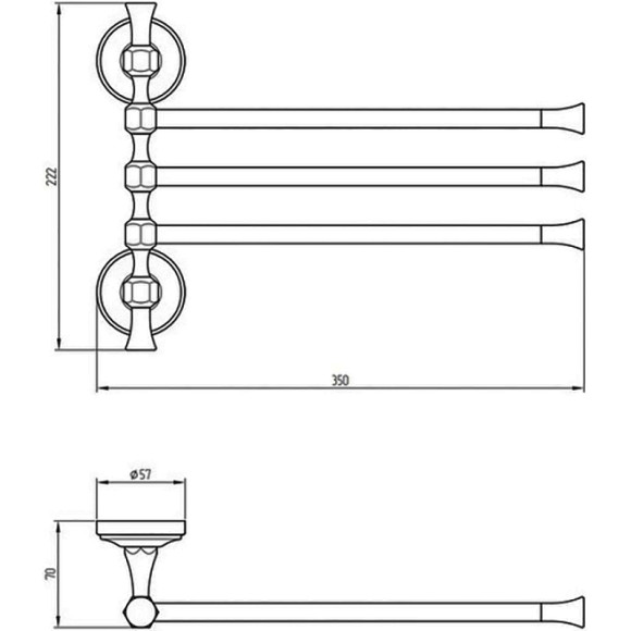 Полотенцедержатель Migliore Fortuna 27678 поворотный Золото Полотенцедержатель Migliore Fortuna 27678 поворотный Золото