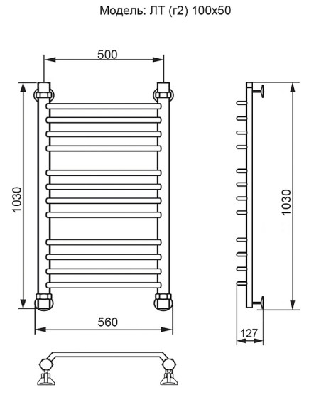 Водяной полотенцесушитель Ника Trapezium ЛТ (Г2) 100/50 Хром Водяной полотенцесушитель Ника Trapezium ЛТ (Г2) 100/50 Хром