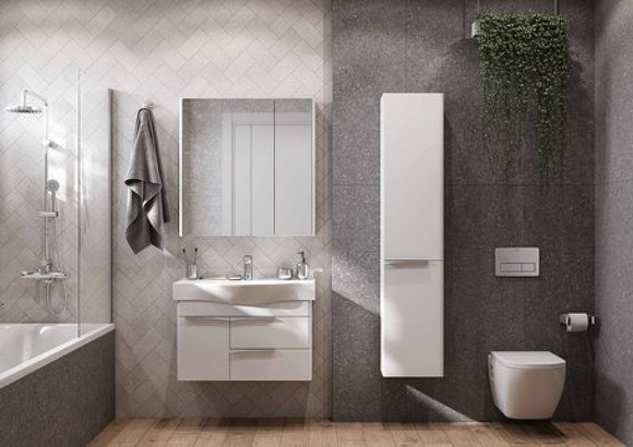 Шкаф пенал Aquaton Беверли 34 R 1A235403BV01R подвесной Белый глянец