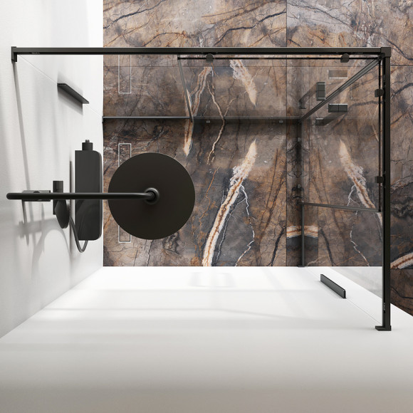 Душевой уголок AM.PM Func 120x90 W84G-403-12090-BТ профиль Черный матовый стекло прозрачное Душевой уголок AM.PM Func 120x90 W84G-403-12090-BТ профиль Черный матовый стекло прозрачное