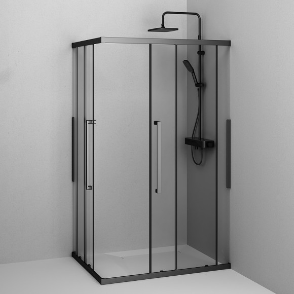 Душевой уголок AM.PM Func 120x90 W84G-403-12090-BТ профиль Черный матовый стекло прозрачное Душевой уголок AM.PM Func 120x90 W84G-403-12090-BТ профиль Черный матовый стекло прозрачное