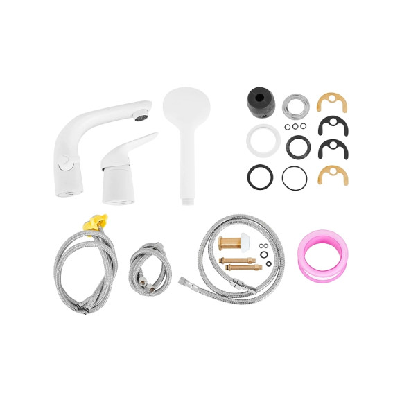 Смеситель на борт ванны Orange M60-333w Белый глянцевый