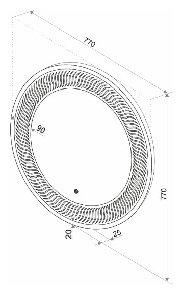 Зеркало Континент Mars D 770 ЗЛП55 с подсветкой с сенсорным выключателем Зеркало Континент Mars D 770 ЗЛП55 с подсветкой с сенсорным выключателем