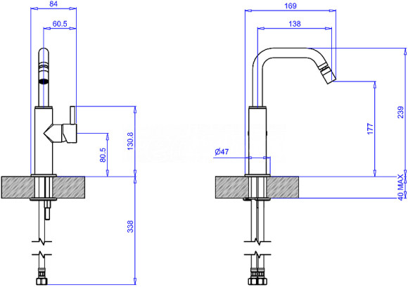 Смеситель для биде Margaroli Moderna RU2003AA01CR Хром Смеситель для биде Margaroli Moderna RU2003AA01CR Хром