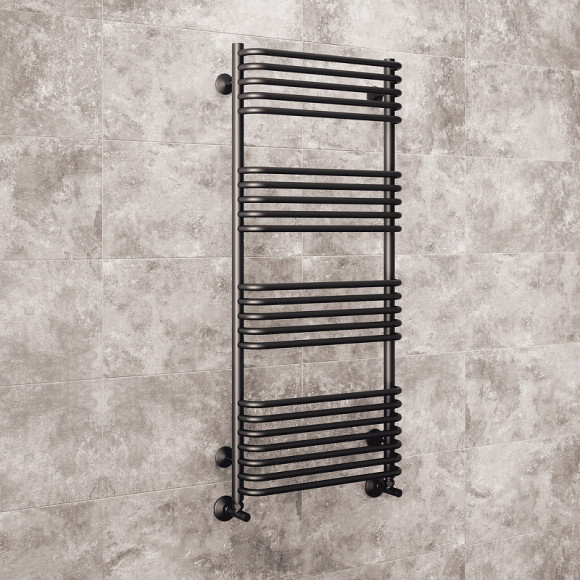 Водяной полотенцесушитель Terminus Стандарт П22 500x1200 4670078529817 Хром, нижнее подключение, G 1/2" ВР, с угловым соединением