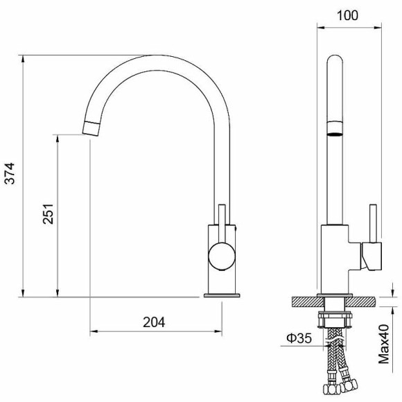 Смеситель для кухни Aquatek Европа AQ1382CR Хром