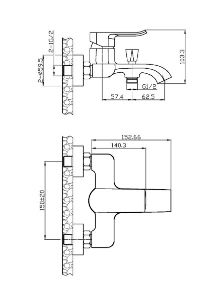 Смеситель для ванны Agger Happy A0410000 Хром