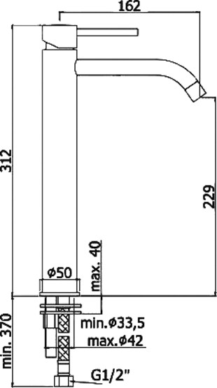 Смеситель для раковины Paffoni Light LIG081ST Сталь