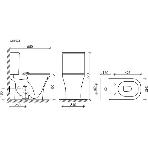 Унитаз компакт Ceramicanova Alfa CN9002 с бачком и сиденьем Микролифт Унитаз компакт Ceramicanova Alfa CN9002 с бачком и сиденьем Микролифт