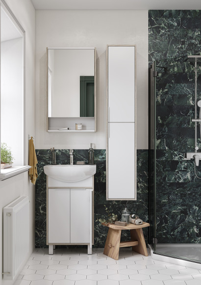 Тумба под раковину Aquaton Рико 50 1A212401RIB90 Белый Ясень фабрик