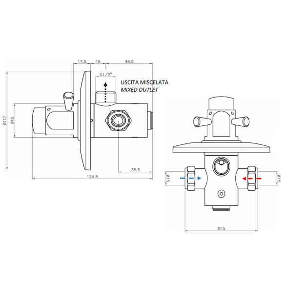 Смеситель для душа Remer Tempor TE30M Хром Смеситель для душа Remer Tempor TE30M Хром