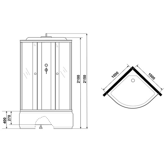 Душевая кабина Niagara Eco 100х100 NG-7509-14 без гидромассажа Душевая кабина Niagara Eco 100х100 NG-7509-14 без гидромассажа