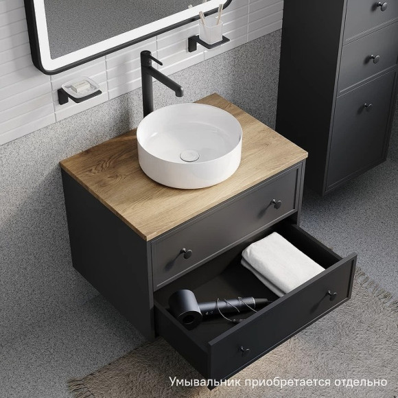 Тумба под раковину Iddis Torr 70 TOR70DVi95K подвесная Темно-серая