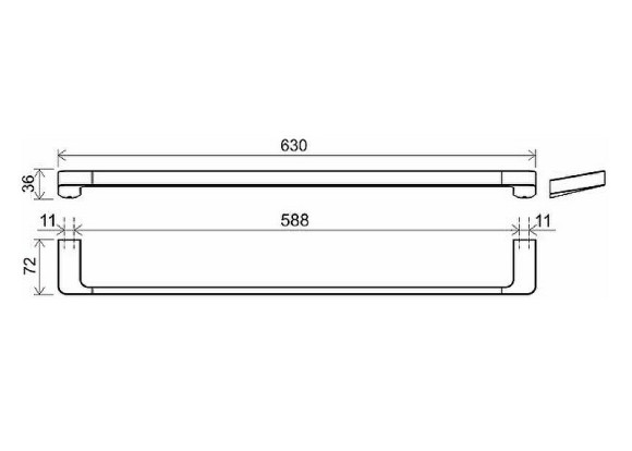 Полотенцедержатель Ravak 10° X07P561 Черный матовый