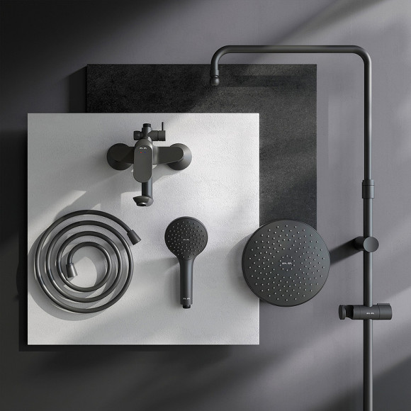 Душевая система AM.PM Sunny F0785C922 Черная матовая Душевая система AM.PM Sunny F0785C922 Черная матовая