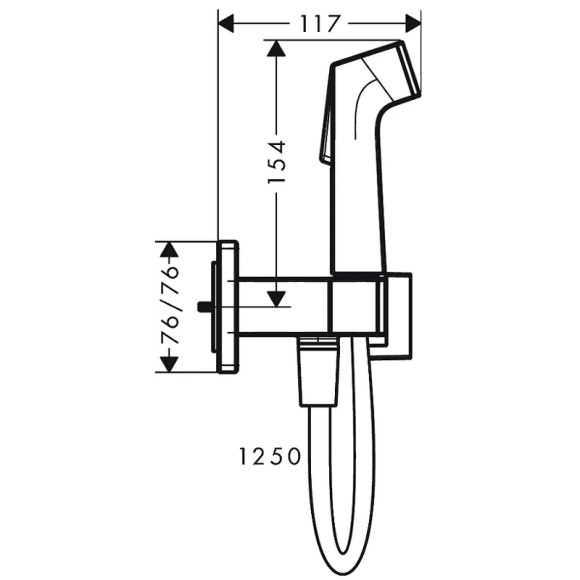Гигиенический душ со смесителем Hansgrohe Bidette E 1jet  29233140 Шлифованная бронза