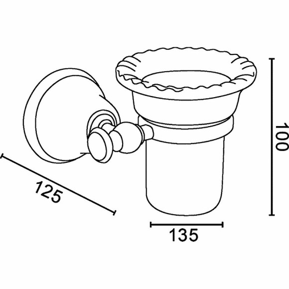Стакан для зубных щеток TW Harmony TWHA109cr Хром