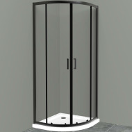 Душевой уголок BelBagno Uno 100х100 UNO-195-R-2-100-C-NERO профиль Черный матовый стекло прозрачное