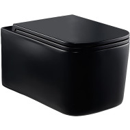 Унитаз Vincea Ultra Rimless VT1-32MB подвесной Черный матовый с сиденьем Микролифт Унитаз Vincea Ultra Rimless VT1-32MB подвесной Черный матовый с сиденьем Микролифт