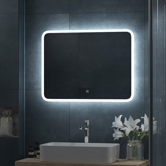 Зеркало Континент Bruno 800х600 ЗЛП2161 с подсветкой с сенсорным выключателем с диммером Зеркало Континент Bruno 800х600 ЗЛП2161 с подсветкой с сенсорным выключателем с диммером