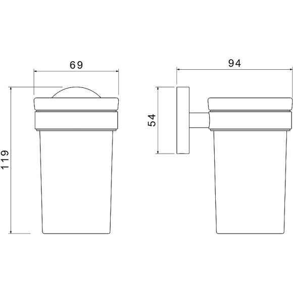 Стакан для зубных щеток Aquatek Европа AQ4104MB Черный матовый