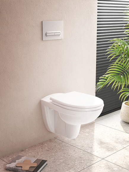 Комплект унитаза с инсталляцией Vitra Normus 9773B003-7203 с сиденьем Микролифт и клавишей смыва Хром матовый