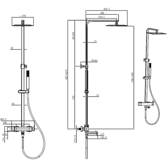Душевая система Allen Brau Infinity 5.21029-00 Хром Душевая система Allen Brau Infinity 5.21029-00 Хром