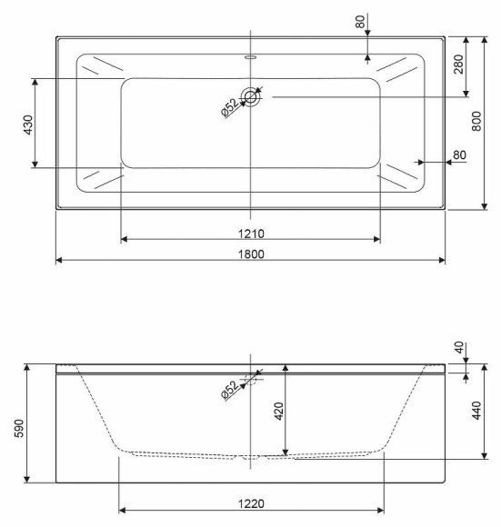 Акриловая ванна Cezares Plane Mini 180x80 PLANE MINI-180-80-42-W37 без гидромассажа Акриловая ванна Cezares Plane Mini 180x80 PLANE MINI-180-80-42-W37 без гидромассажа