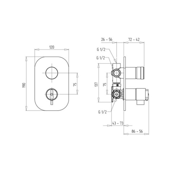 Смеситель для душа Migliore Fortis 25048 с термостатом Хром Смеситель для душа Migliore Fortis 25048 с термостатом Хром