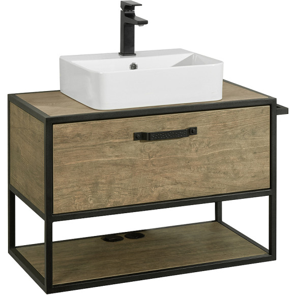 Тумба под раковину Aquaton Лофт Фабрик 80 1A242401LTDY0 подвесная Дуб кантри
