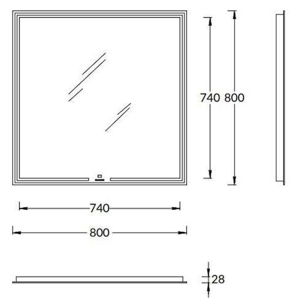 Зеркало Kerama Marazzi Mio 80 MIO.mi.80\WHT с подсветкой с сенсорным выключателем и диммером Зеркало Kerama Marazzi Mio 80 MIO.mi.80\WHT с подсветкой с сенсорным выключателем и диммером
