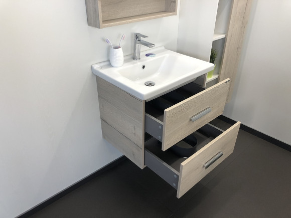 Тумба с раковиной Comforty Парма 60 00004143490 подвесная Дуб дымчатый