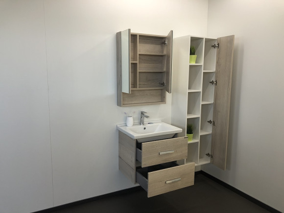 Тумба с раковиной Comforty Парма 60 00004143490 подвесная Дуб дымчатый