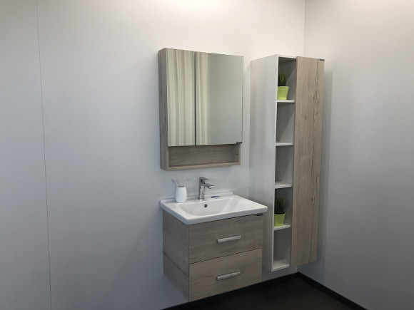 Тумба с раковиной Comforty Парма 60 00004143490 подвесная Дуб дымчатый