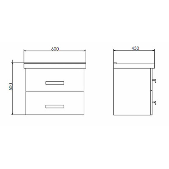 Тумба с раковиной Comforty Парма 60 00004143490 подвесная Дуб дымчатый