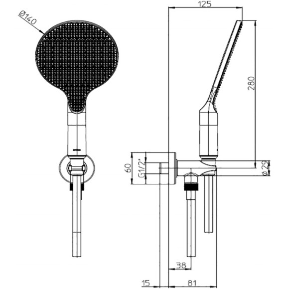 Душевой гарнитур Bossini Apice CE3002C.030 Хром Душевой гарнитур Bossini Apice CE3002C.030 Хром