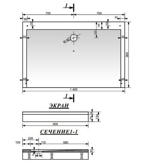 Душевой поддон из искусственного камня Эстет Каппа 140х90 ФР-00001268 Белый Душевой поддон из искусственного камня Эстет Каппа 140х90 ФР-00001268 Белый