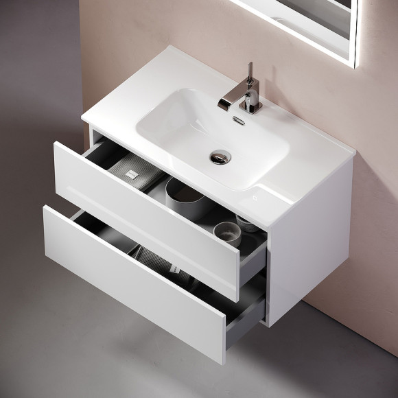 Тумба под раковину Sancos Urban 80 UR80W подвесная Белый глянец