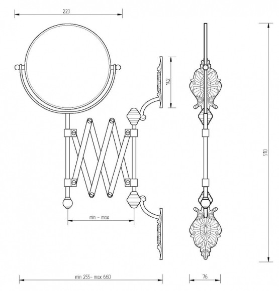 Косметическое зеркало Migliore Elisabetta 17065 с увеличением Золото