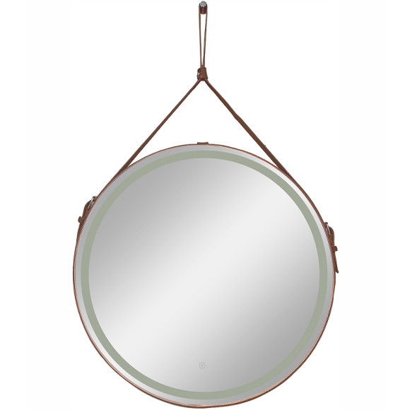 Зеркало Континент Millenium Brown D 500 ЗЛП95 с подсветкой с сенсорным выключателем на ремне из натуральной кожи