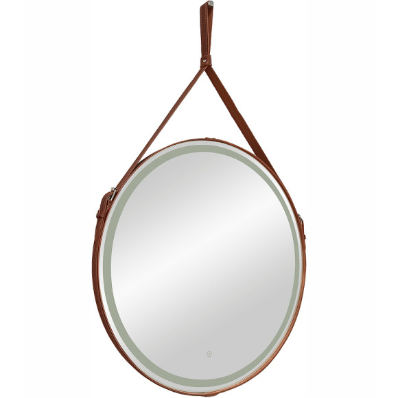 Зеркало Континент Millenium Brown D 500 ЗЛП95 с подсветкой с сенсорным выключателем на ремне из натуральной кожи