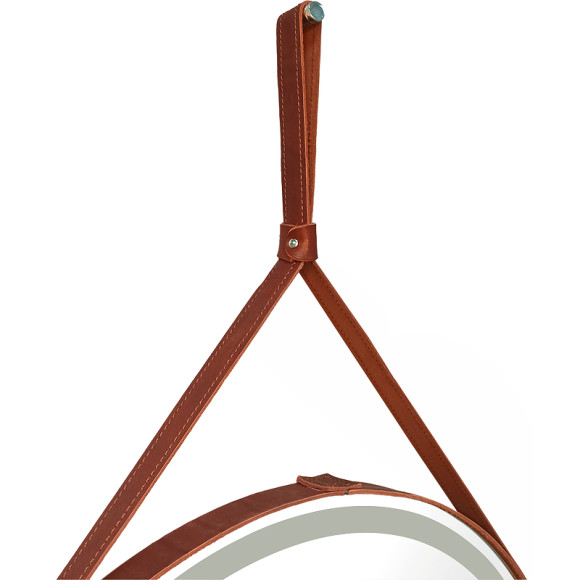 Зеркало Континент Millenium Brown D 500 ЗЛП95 с подсветкой с сенсорным выключателем на ремне из натуральной кожи