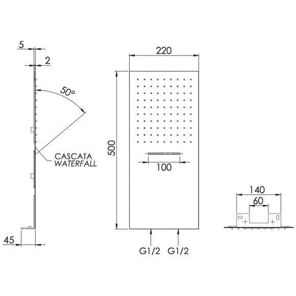 Верхний душ Remer 350UFCANOX Черный матовый Верхний душ Remer 350UFCANOX Черный матовый