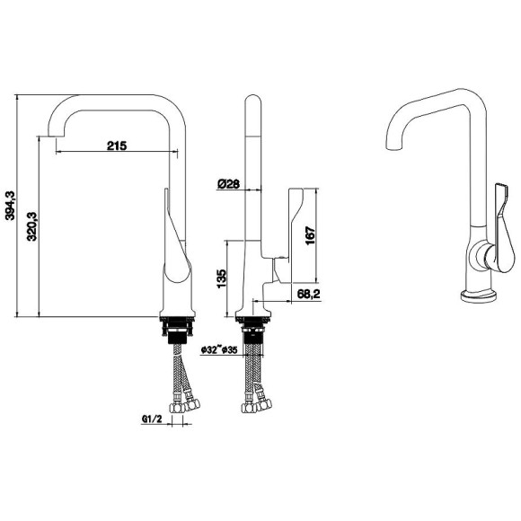 Смеситель для кухни Aquatek AQ1083CR Хром Смеситель для кухни Aquatek AQ1083CR Хром