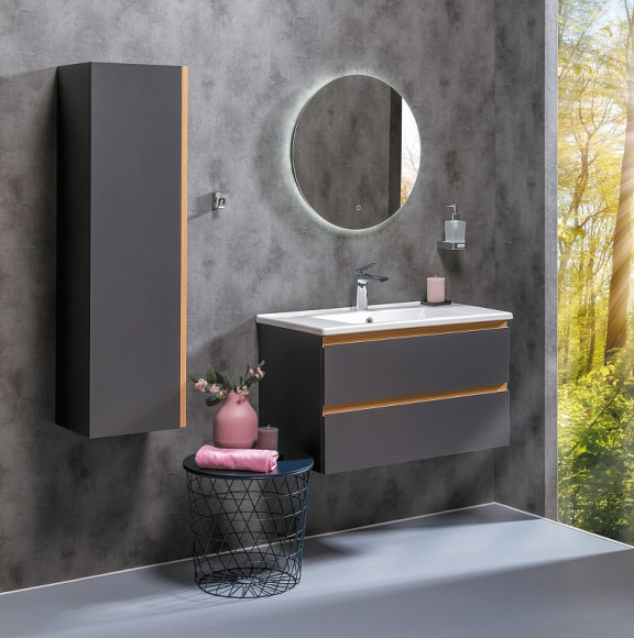 Шкаф пенал Boheme Armadi Art Capolda 35 849-120-A подвесной Антрацит Шкаф пенал Boheme Armadi Art Capolda 35 849-120-A подвесной Антрацит